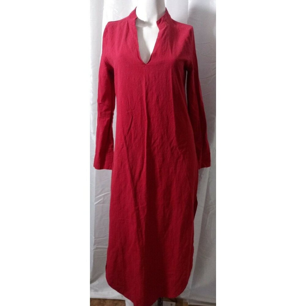 Dress Shirt cool and comfortable long blanket tunic Red Size M Long Sleeve